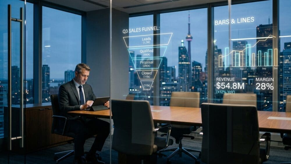 Executive sitting at boardroom table