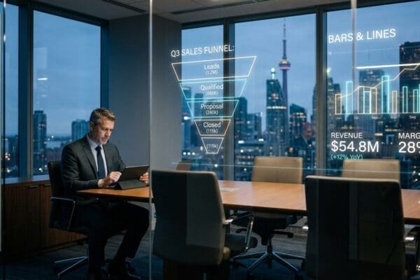 Executive sitting at boardroom table